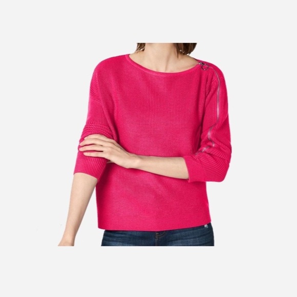 🌸New🌸 SMALL Bar III Ribbed Jewel Neck Sweater - Picture 6 of 8